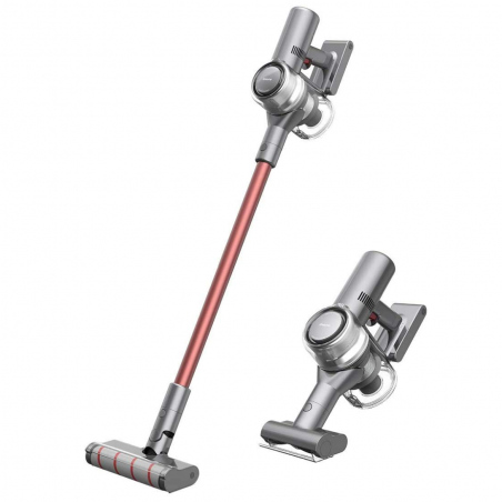 Aspirator vertical Dreame V11 VVN6, 450W, 150AW, 25000Pa, 125000 rpm, 0.5 l, 3 moduri, 90 min, OLED, HEPA, Indicatori, Gri/roșu