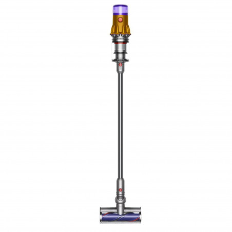 Aspirator vertical Dyson V12 Slim Detect Absolute 448884-01, 150AW, 340 ml, 60 min autonomie, 3 moduri, Afișare date în timp real, Senzor de praf, Iluminat, Nichel/galben
