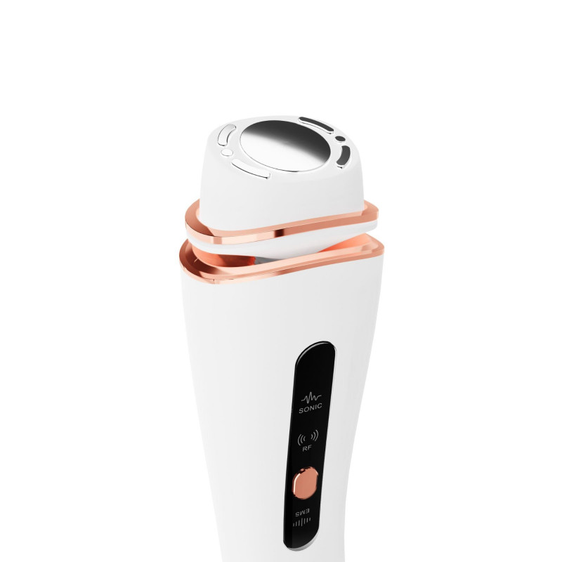 Beautifly B-Booster PRO RF Masaj de ridicare a feței fără ace, 40 ° C, RF 1MHz, EMS, ultrasunete, ioni, efect Botox, Anti-Age, mezoterapie, IPX5, alb