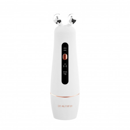Beautifly B-Booster PRO RF Masaj de ridicare a feței fără ace, 40 ° C, RF 1MHz, EMS, ultrasunete, ioni, efect Botox, Anti-Age, mezoterapie, IPX5, alb