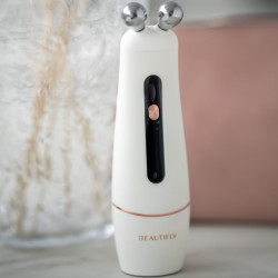Beautifly B-Booster PRO RF Masaj de ridicare a feței fără ace, 40 ° C, RF 1MHz, EMS, ultrasunete, ioni, efect Botox, Anti-Age, mezoterapie, IPX5, alb