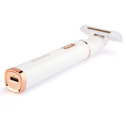 Epilator portabil Beautifly My Blade Silky, 4 capete placate cu aur, umed / uscat, piele sensibilă, multifuncțional, alb / auriu