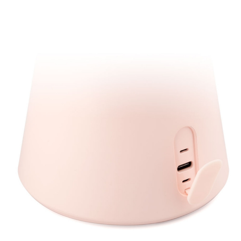 Smart Moon LED oglindă cosmetică iluminată, mărire 10x, lumină caldă / neutră / rece, luminozitate reglabilă, difuzor Bluetooth, roz