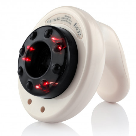 Aparat de masaj Beautifly B-Modello BODY, 24W, 6 niveluri de terapie termică, Lumină roșie 50°C, Detoxifiere limfatică, Masaj dermatologic, Fără fir, Alb