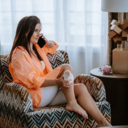 Aparat de masaj Beautifly B-Modello BODY, 24W, 6 niveluri de terapie termică, Lumină roșie 50°C, Detoxifiere limfatică, Masaj dermatologic, Fără fir, Alb