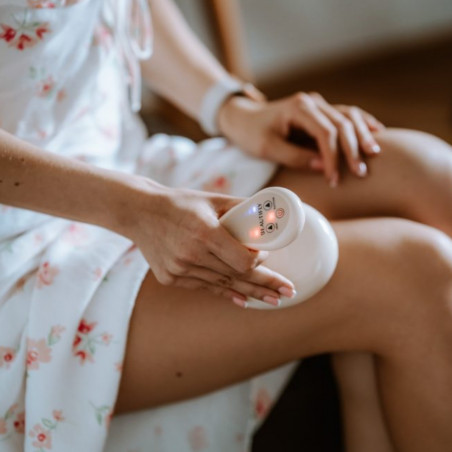 Aparat de masaj Beautifly B-Modello BODY, 24W, 6 niveluri de terapie termică, Lumină roșie 50°C, Detoxifiere limfatică, Masaj dermatologic, Fără fir, Alb