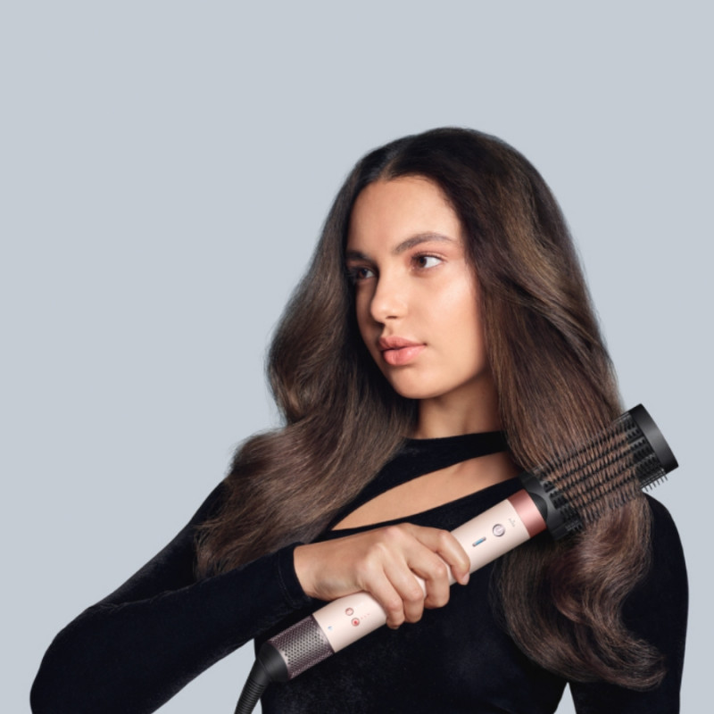 Ondulator de păr Dyson Airwrap HS09 Co-anda 2x 598757-01, 1700W, 15.2 l/s, 6in1, Ondulare automată, Bluetooth, 4 temperaturi, 3 viteze, Control inteligent al temperaturii, Ceramică trandafir / aur roz