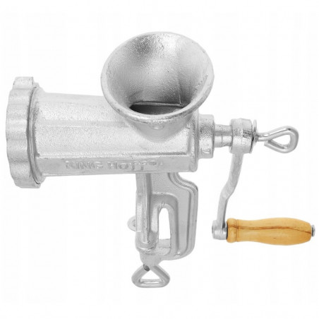 Kinghoff KH 1427 mașină manuală de tocat carne, dimensiune 8, fontă, 6 atașamente, gri