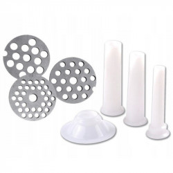 Kinghoff KH 1427 mașină manuală de tocat carne, dimensiune 8, fontă, 6 atașamente, gri