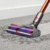 Aspirator vertical Dyson Cyclone V10 Absolute 448883-01, 150AW, 125.000 rpm, 0,77 l, 60 min, 3 moduri, 2 Tier Cyclone™, HEPA, silențios, golire igienică, fără încurcături, nichel/portocaliu