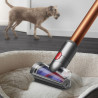 Aspirator vertical Dyson Cyclone V10 Absolute 448883-01, 150AW, 125.000 rpm, 0,77 l, 60 min, 3 moduri, 2 Tier Cyclone™, HEPA, silențios, golire igienică, fără încurcături, nichel/portocaliu