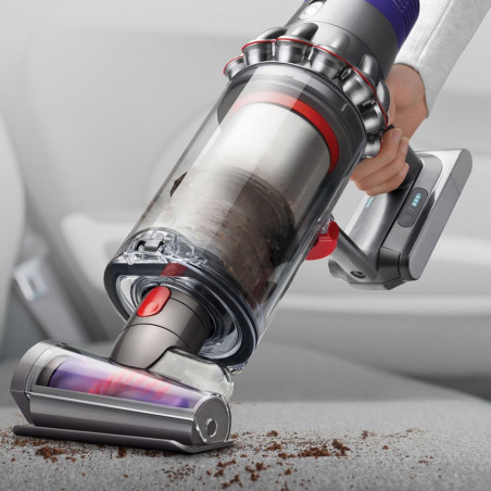 Aspirator vertical Dyson Cyclone V10 Absolute 448883-01, 150AW, 125.000 rpm, 0,77 l, 60 min, 3 moduri, 2 Tier Cyclone™, HEPA, silențios, golire igienică, fără încurcături, nichel/portocaliu