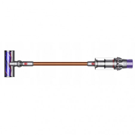 Aspirator vertical Dyson Cyclone V10 Absolute 448883-01, 150AW, 125.000 rpm, 0,77 l, 60 min, 3 moduri, 2 Tier Cyclone™, HEPA, silențios, golire igienică, fără încurcături, nichel/portocaliu
