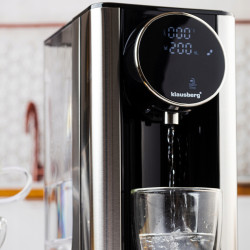 Dispenser apă caldă Klausberg KB 7880, 2600W, 2.7l, 40-100°C, 7 temperaturi, Afișaj LED tactil, Protecție copii, Setări de memorie, Inox/negru