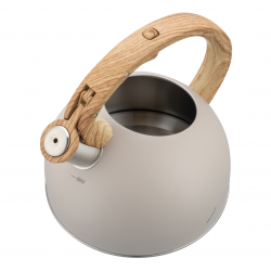 Fierbător fluierător Klausberg KB 7913, 2.5 L, Mâner cu efect de lemn, Inducție, Bej