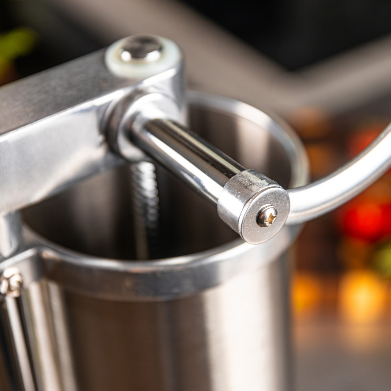 Mașină de umplut cârnați Klausberg KB 7927, 5 Kg, Manuală, 14-35mm, 6 pâlnii, Inox