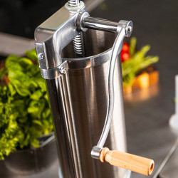 Mașină de umplut cârnați Klausberg KB 7927, 5 Kg, Manuală, 14-35mm, 6 pâlnii, Inox