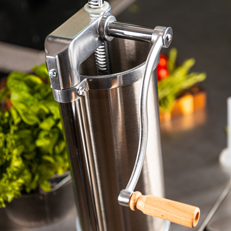 Mașină de umplut cârnați Klausberg KB 7927, 5 Kg, Manuală, 14-35mm, 6 pâlnii, Inox