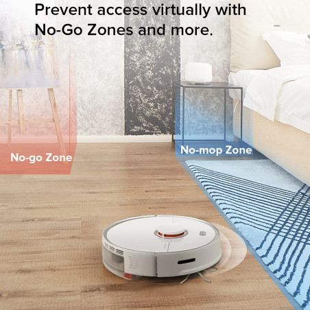 Aspirator robot Roborock S5 Max, 58W, Wi-Fi, 2000Pa, 460 ml, 200 m², Autonomie pana la 190 min, Turbo, Comenzi vocale, Alb