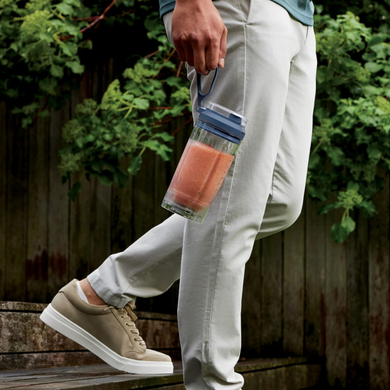 Blender portabil Ninja Blast Max BC251EUNV, 14,4 W, 11,1 V, 570 ml, 19 000 rpm, zdrobire gheață, până la 25 de cicluri, fără BPA, albastru