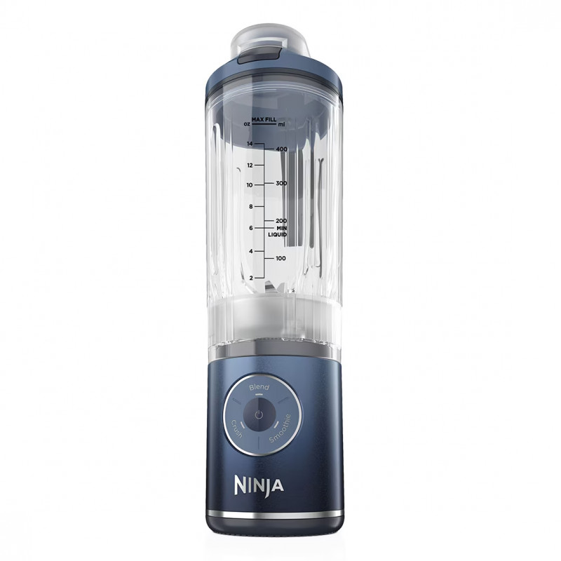 Blender portabil Ninja Blast Max BC251EUNV, 14,4 W, 11,1 V, 570 ml, 19 000 rpm, zdrobire gheață, până la 25 de cicluri, fără BPA, albastru