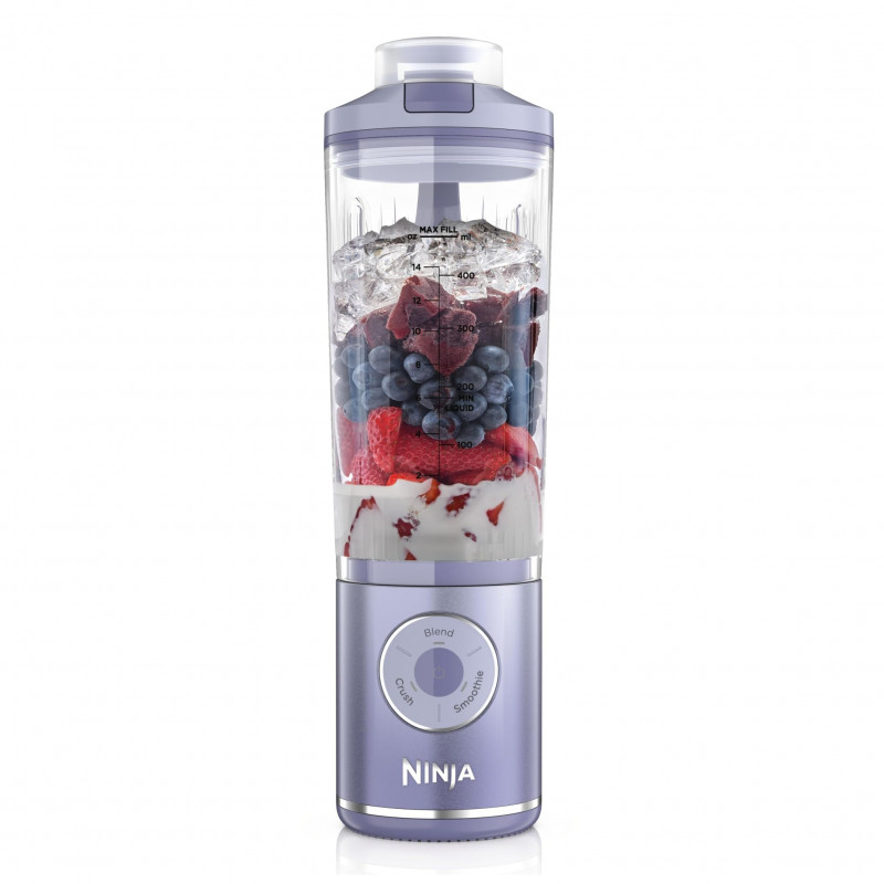 Blender portabil Ninja Blast Max BC251EUGY, 14.4W, 11.1V, 570 ml, 19000 rpm, Zdrobire gheata, Pana la 25 de cicluri, Fara BPA, Violet