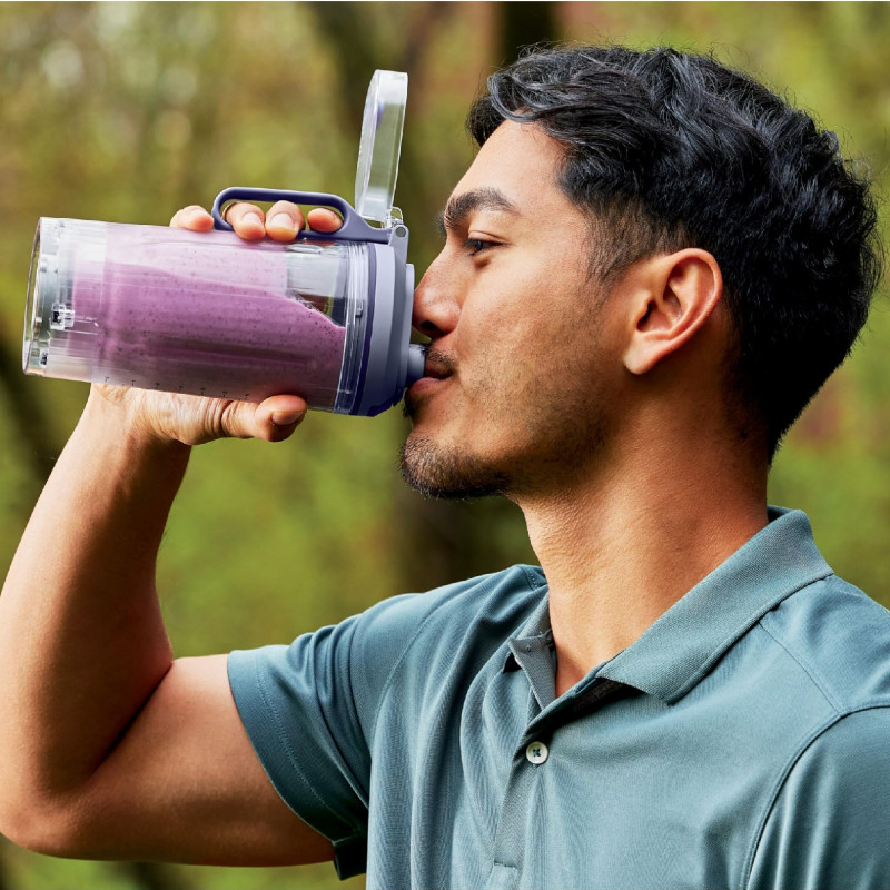 Blender portabil Ninja Blast Max BC251EUGY, 14.4W, 11.1V, 570 ml, 19000 rpm, Zdrobire gheata, Pana la 25 de cicluri, Fara BPA, Violet