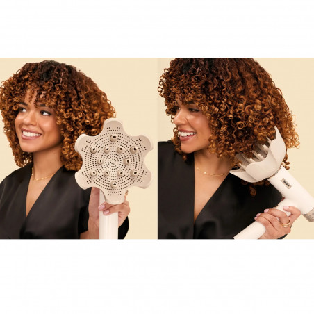 Uscător de păr Shark HD334EU, 1700W, Difuzor, 3 moduri, 3 accesorii, Protecție împotriva deteriorării cauzate de căldură, 110°C, Ionizator, Alb