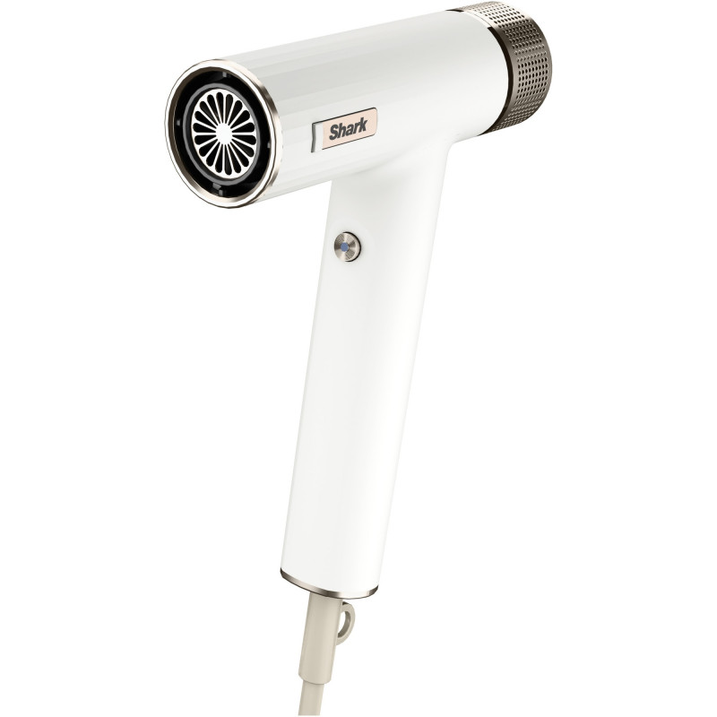 Uscător de păr Shark HD334EU, 1700W, Difuzor, 3 moduri, 3 accesorii, Protecție împotriva deteriorării cauzate de căldură, 110°C, Ionizator, Alb