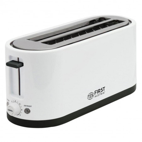Toaster de pâine First Austria FA-5368-5, 1400W, Pentru 4 felii, 7 trepte, Dezghețare, Centrare, Reîncălzire, Alb