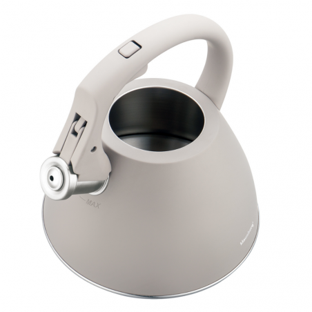 Fierbător fluierător Klausberg KB 7953, 2.5 l, Oțel inoxidabil, Mâner termoizolant, Inducție, Bej