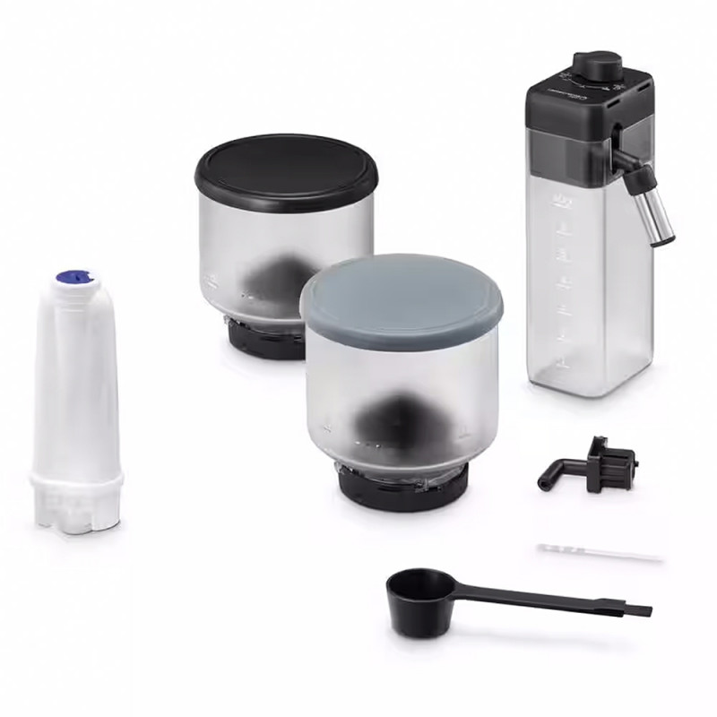 Espressor automat DeLonghi Rivelia Pebble Grey EXAM440.55.G, 1450W, 19 bar, 1.4l, Touchscreen TFT, Twin Shot, Boabe de Cafea, 17 bauturi, Gri