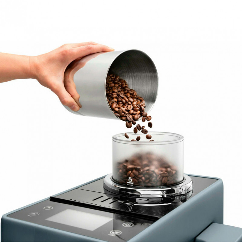 Espressor automat DeLonghi Rivelia Pebble Grey EXAM440.55.G, 1450W, 19 bar, 1.4l, Touchscreen TFT, Twin Shot, Boabe de Cafea, 17 bauturi, Gri