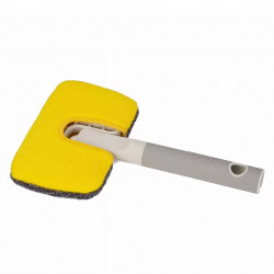 Mop diferite suprafete 2in1 Joseph Joseph CleanTech 6500012, 18,5 cm, Maner cu prindere moale, Gri/Galben