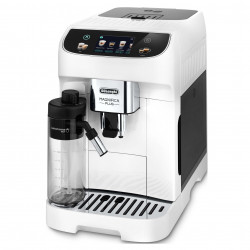 Espressor automat DeLonghi Magnifica PLUS ECAM 320.60.W, 1450W, 15 bar, 1.8l, 15 programe, 13 trepte de macinare, Ecran tactil TFT, LatteCrema Hot, Boabe de cafea, Alb