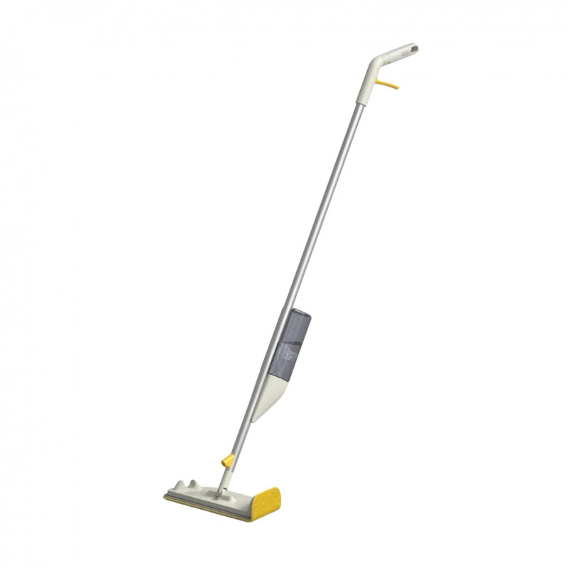 Mop cu pulverizator Joseph Joseph CleanTech 65004, 145 cm, Suport de perete, Gri