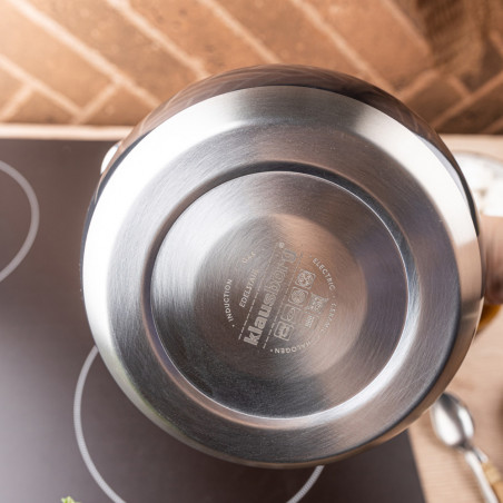 Ceainic cu fluier Klausberg KB 7955, 3l, Mâner izolat termic, Fund multistrat, Inducție, Gri închis grafit