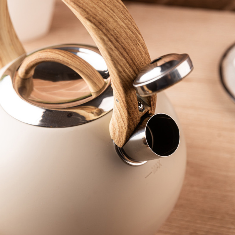 Fierbător fluierător Klausberg KB 7956, 3l, Mâner termoizolat, Fund multistrat, Inducție, Bej