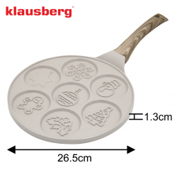 Plită pentru clătite Klausberg KB 7970, 26,5 cm, 7 compartimente, Acoperire antiaderentă, Inducție, Bej