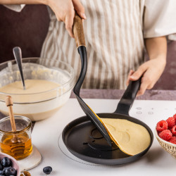 Plită pentru clătite Klausberg KB 7971, 18 cm, Fund în relief cu zâmbet, Acoperire antiaderentă, fără PFOA, Inducție, Negru