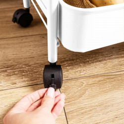 Raft mobil Kinghoff KH 1942, 3 niveluri, 4 roți pivotante 360 grade, alb