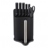 Set cuțite Klausberg KB 7977, 8 piese, Oțel inoxidabil, Suport, Suport hârtie de bucătărie, Negru