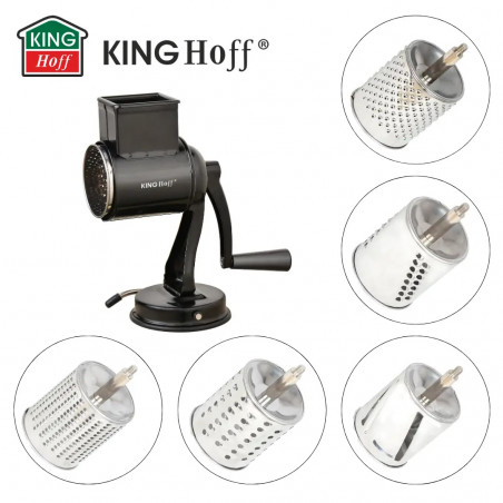 Kinghoff rabotat rotativ KH 1951, 5 atașamente detașabile, Oțel inoxidabil, Negru