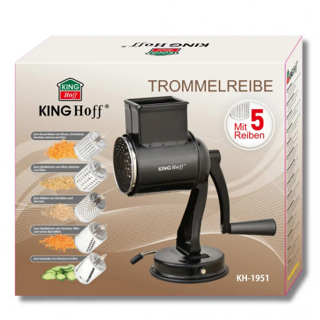 Kinghoff rabotat rotativ KH 1951, 5 atașamente detașabile, Oțel inoxidabil, Negru