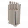Set cuțite Klausberg KB 7978, 8 piese, Oțel inoxidabil, Suport, Suport hârtie de bucătărie, Bej