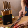 Set cuțite Klausberg KB 7981, 6 piese, Oțel inoxidabil, Suport, Maro/grafit