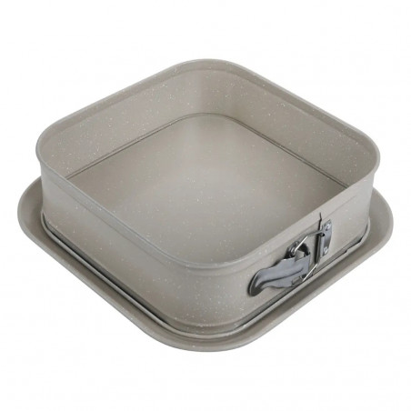 Tavă de copt Kinghoff KH 1977, 27.5x27.5x8 cm, Fund detașabil, Finisaj marmură, Bej