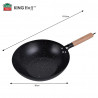 Kinghoff KH 1983 wok, 30 cm, finisaj marmură, inducție, negru