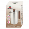 Presă franceză pentru cafea / ceai Kinghoff KH 1995, 1 l, Oțel inoxidabil, Pereți dubli, Inox