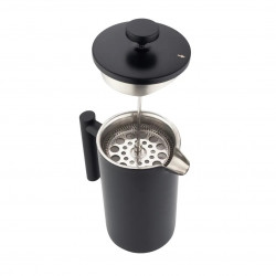 Presă franceză pentru cafea/ceai Kinghoff KH 1996, 1 l, Oțel inoxidabil, Pereți dubli, Negru